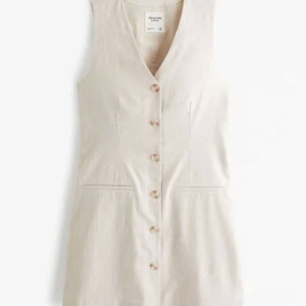 A&F Mara Linen Blend Vest Mini Dress - NEW